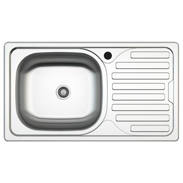 Lavello incasso cucina acciaio 76x43.5 una vasca e gocciolatoio destro SA07DX Samet
