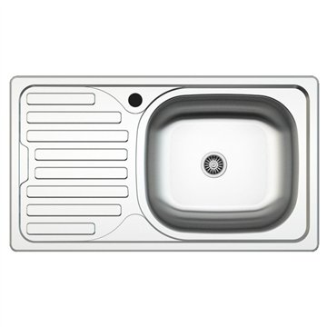 Lavello incasso cucina acciaio 76x43.5 una vasca e gocciolatoio sinistro SA07SX Samet