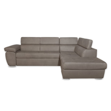 Divano letto angolare con penisola destra colore grigio elephant - Fiona