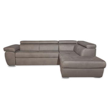 Divano letto angolare con penisola destra colore grigio elephant - Fiona