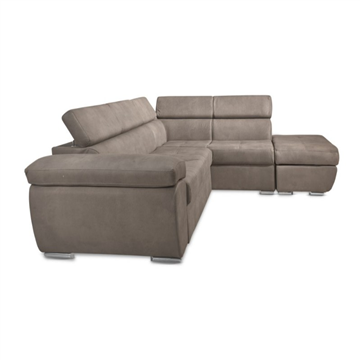 Divano letto angolare con penisola destra colore grigio elephant - Fiona