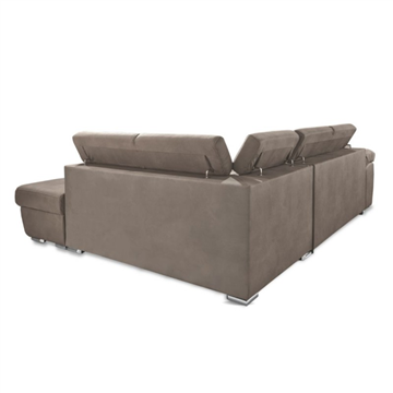 Divano letto angolare con penisola destra colore grigio elephant - Fiona