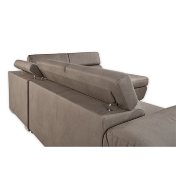 Divano letto angolare con penisola destra colore grigio elephant - Fiona