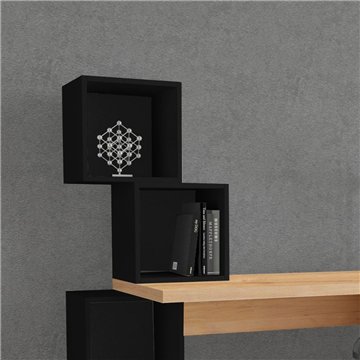 Scrivania con libreria Balance 153,5x60x140 colore rovere e nero