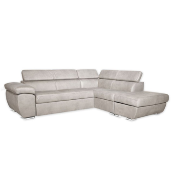 Divano letto angolare con penisola destra colore grigio chiaro - Fiona