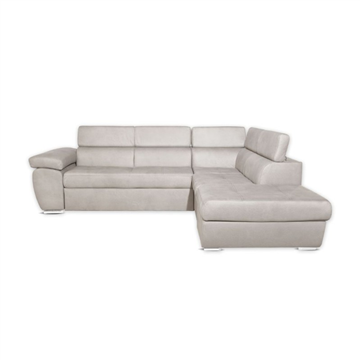 Divano letto angolare con penisola destra colore grigio chiaro - Fiona
