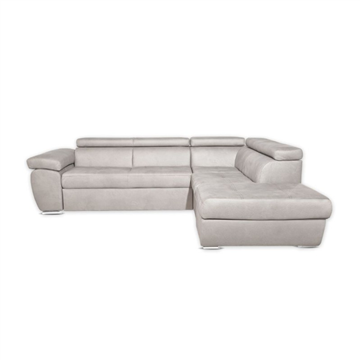Divano letto angolare con penisola destra colore grigio chiaro - Fiona