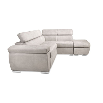 Divano letto angolare con penisola destra colore grigio chiaro - Fiona