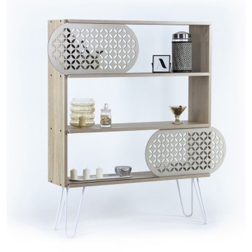 Libreria 3 ripiani Ilia rovere nero 94x25x117 MT1905121