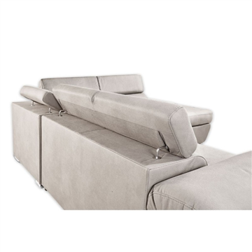 Divano letto angolare con penisola destra colore grigio chiaro - Fiona