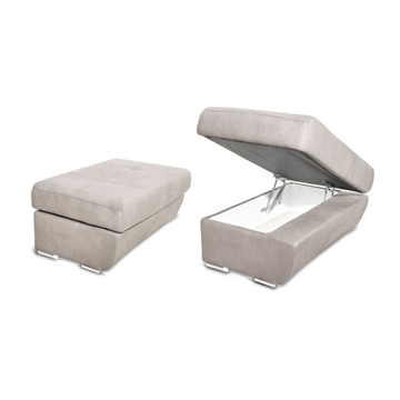 Divano letto angolare con penisola destra colore grigio chiaro - Fiona