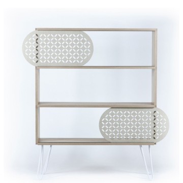 Libreria 3 ripiani Ilia rovere nero 94x25x117 MT1905121