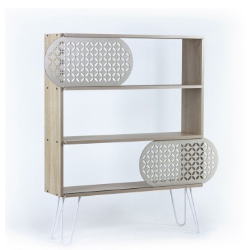 Libreria 3 ripiani Ilia rovere nero 94x25x117 MT1905121