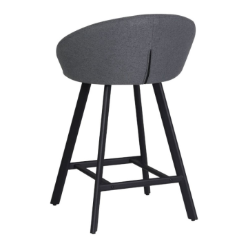 Sgabello imbottito grigio con gambe nere - Fenk