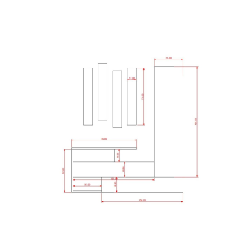 Mobile ingresso 137cm con specchio Colore tortora e antracite - Ramda
