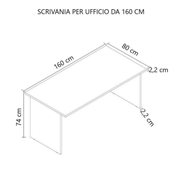 Scrivania ufficio 160x80 cm bianco frassinato - Leski