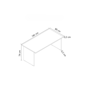 Scrivania ufficio 180x80 cm cemento e bianco frassinato - Leski