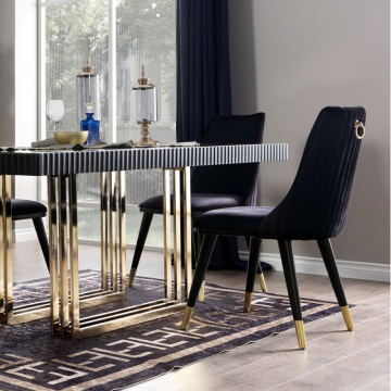 Sedia da pranzo in velluto nero elegante e moderna – Simphony
