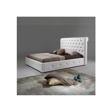 Letto matrimoniale 180x220 cm con contenitore colore bianco - Peninsula