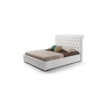 Letto matrimoniale 180x220 cm con contenitore colore bianco - Peninsula