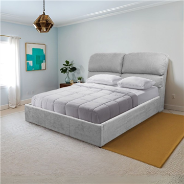Letto matrimoniale Sofaback contenitore in tessuto grigio chiaro 178x222x120H