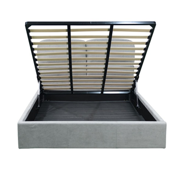 Letto matrimoniale Sofaback contenitore in tessuto grigio chiaro 178x222x120H