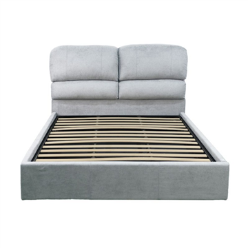 Letto matrimoniale Sofaback contenitore in tessuto grigio chiaro 178x222x120H