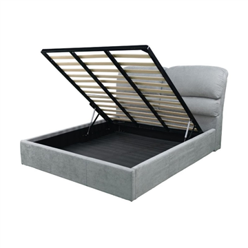 Letto matrimoniale Sofaback contenitore in tessuto grigio chiaro 178x222x120H