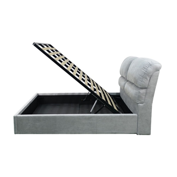 Letto matrimoniale Sofaback contenitore in tessuto grigio chiaro 178x222x120H