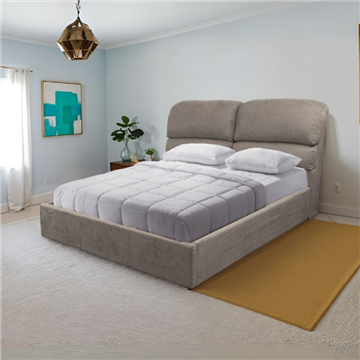 Letto matrimoniale Sofaback contenitore in tessuto tortora 178x222x120H