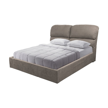 Letto matrimoniale Sofaback contenitore in tessuto tortora 178x222x120H
