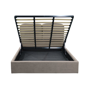 Letto matrimoniale Sofaback contenitore in tessuto tortora 178x222x120H