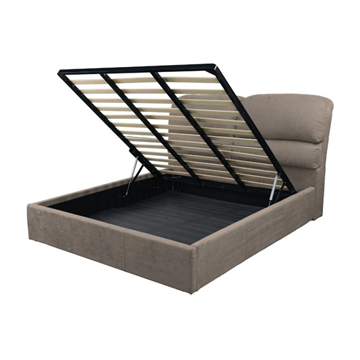 Letto matrimoniale Sofaback contenitore in tessuto tortora 178x222x120H