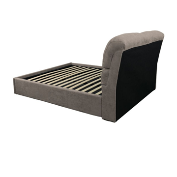 Letto matrimoniale Sofaback contenitore in tessuto tortora 178x222x120H
