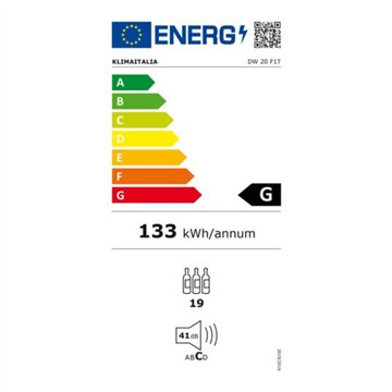 Cantinetta ventilata da incasso 18 bottiglie di vino DW20F1T colore nero