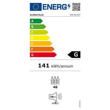 Cantinetta ventilata da incasso 46 bottiglie di vino DW46G2T colore nero