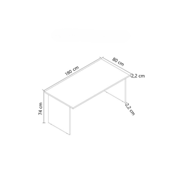 Scrivania per ufficio colore noce naturale e bianco frassinato 180x80x74H cm - Ixsco