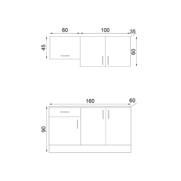 Cucina monoblocco rovere 160 cm con elettrodomestici