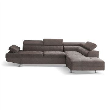 Divano letto angolare con penisola contenitore destra colore grigio elephant - Rio