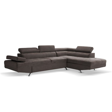 Divano letto angolare con penisola contenitore destra colore grigio elephant - Rio