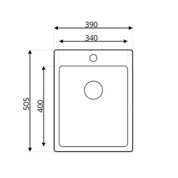 Lavello incasso cucina acciaio 39x50.5x20H una vasca SA349 Samet