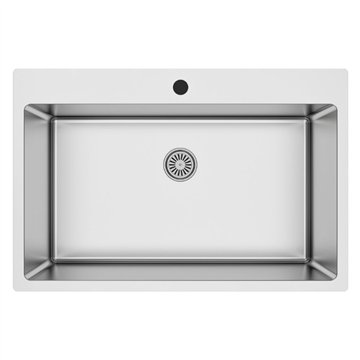 Lavello cucina da incasso una vasca 76x50.5x20H inox lucido SA233