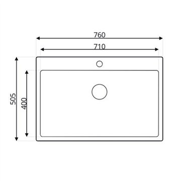 Lavello cucina da incasso una vasca 76x50.5x20H inox lucido SA233