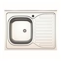 Lavello cucina da appoggio 80x60 una vasca con gocciolatoio destro inox SA30DX