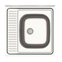 Lavello cucina quadrato da appoggio 60x60x15H una vasca inox SA24