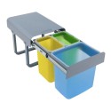 Pattumiera estraibile 3 contenitori colorati da cucina - Ekko