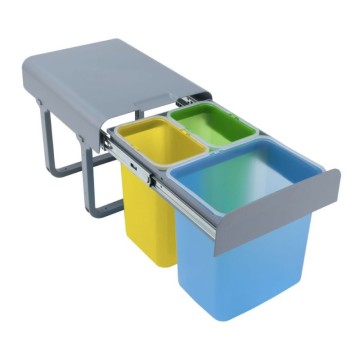Pattumiera estraibile 3 contenitori colorati da cucina - Ekko