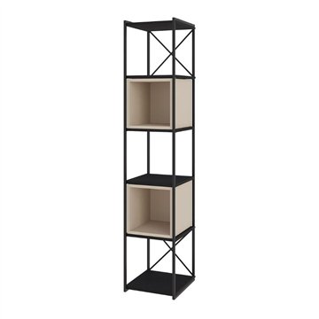 Libreria Vale Mini struttura in metallo nero e cubotti colore Sandstone 36.2x39x179H - Geometria e stile industriale