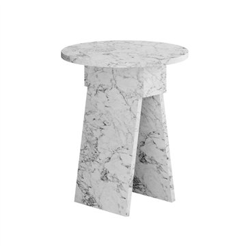 Tavolino da salotto Chen effetto marmo carrara bianco - Eleganza minimalista per ogni ambiente