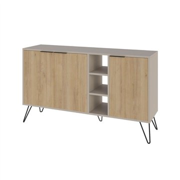 Madia 3 ante Clara 142x35,5x83h colore sandstone e Rovere